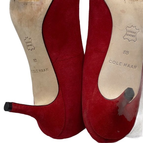 Cole Haan Red Suede Heels - Picture 8 of 11